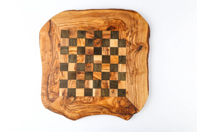 Handmade wood chess board rustic design